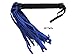 Premium Suede Flogger for Horse Training Crop Whip (18 Soft Suede Tails) (Blue) Suede Covered Handle with Wrist Strap