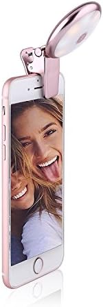 Jpilis Clip Mini Spot Selfie Fill LED Light [Adjustable Brightness] [3 Filter] Portable Round Ring Flash [Wide-angle Lens] Night Spotlight for Any Cell Phone Apple iPhone7/7 Plus 6s/6/6 Plus ( gold)