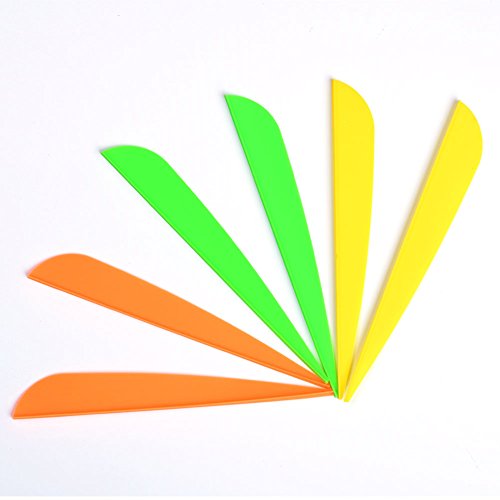 4 inches Arrows Vanes Plastic Archery Feather Fletching Vanes DIY Own Archery Arrows 34 Pack Yellow 34 Pack Orange 34 Pack Green