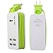 Mini USB Power Strip, 4 Port USB Charger Station 5V 2.1A-1A 21W Travel Charging Strip Outlets 5ft Extension Power Supply Cord with Universal Flat Wall Plug 100V-240V Input USB Power Sockets (Green)