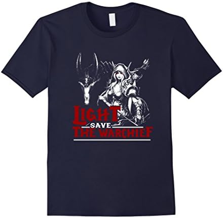 Men's Light save the warchief T-shirt sylvanas windrunner wow tee Medium Navy