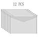 Bird Fiy 12PCS Clear Folder PVC Envelope with Snap Button Translucent Letter /A4 Size - 13''x9.4''