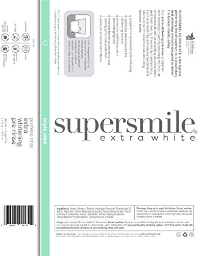 SUPERSMILE EXTRA WHITENING PRE-RINSE – CLINICALLY FORMULATED PRE-BRUSH DENTAL MOUTHWASH, 16 FL. OZ (1-BOTTLE)