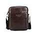 TIANHONGDS Men's Genuine Leather Shoulder Bag Messenger Bags Business Briefcase Composite Leather Classic Casual Bag (Brown)