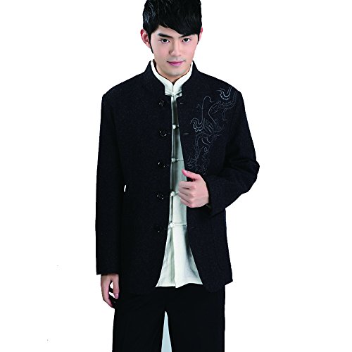 FangNer Men's Chinese Traditional Uniform Top KungFu Shirt Tang Suit