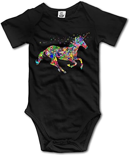 LALayton Modern-Art-Magical-Unicorn Unisex For Triangle Romper Bodysuit Jumpsuit Onesie - Black