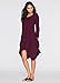 Women Asymmetrical Loose Long Sleeve Pockets Tunic Shirt Dress Purple L