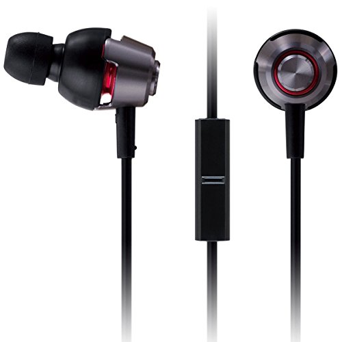 Panasonic drops360° LUXE Premium In-Ear Stereo Headphones with Mic + Controller RP-HJX21M-K (Black and Silver) Powerful Bass, with Travel Case