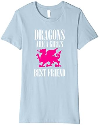 Womens Dragons are a Girl's Best Friend T-Shirt Women Kids Humor Medium Baby Blue