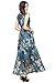 Joy EnvyLand Women V-neck Flower Prom Party Tunic Long Cocktail Beach Dress,Blue, S.