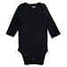 ROMPERINBOX Unisex Solid Baby Bodysuit 0-24 Months (3-6 months, Black long sleeve)