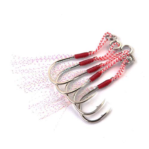 KKAAMYND 100pcs / Pack Jigging Haken 10# bis 20# übergewichtig Angelhaken Boot Jigging Köderfischen Seilgewinde jig…
