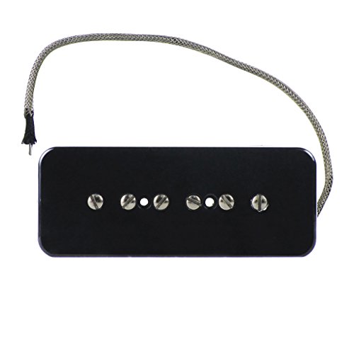 FLEOR Alnico 5 Single Coil Soap Bar P90 Neck & Bridge Pickup Set - Black