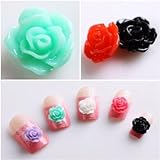 350buy 20pcs New Colorful Acrylic 3D Rose Flower Slices UV Gel Nail Art Tips DIY Decorations