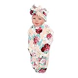 Hollyhorse Newborn Baby Swaddle Blanket Hat with Receiving Blankets Set (yellow)