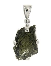 Plata de ley starborn Creaciones 14 cts naturales moldavite colgante