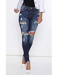 Pantalones vaqueros de talla media envejecidos