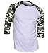 DREAM USA Men's Casual 3/4 Sleeve Baseball Tshirt Raglan Jersey Shirt Light Camo XL