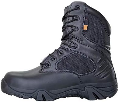 Ifantasy Men’s Military Tactical Boots Waterproof Hiking Combat Boots Army Comp Toe Side Zip Work Boots