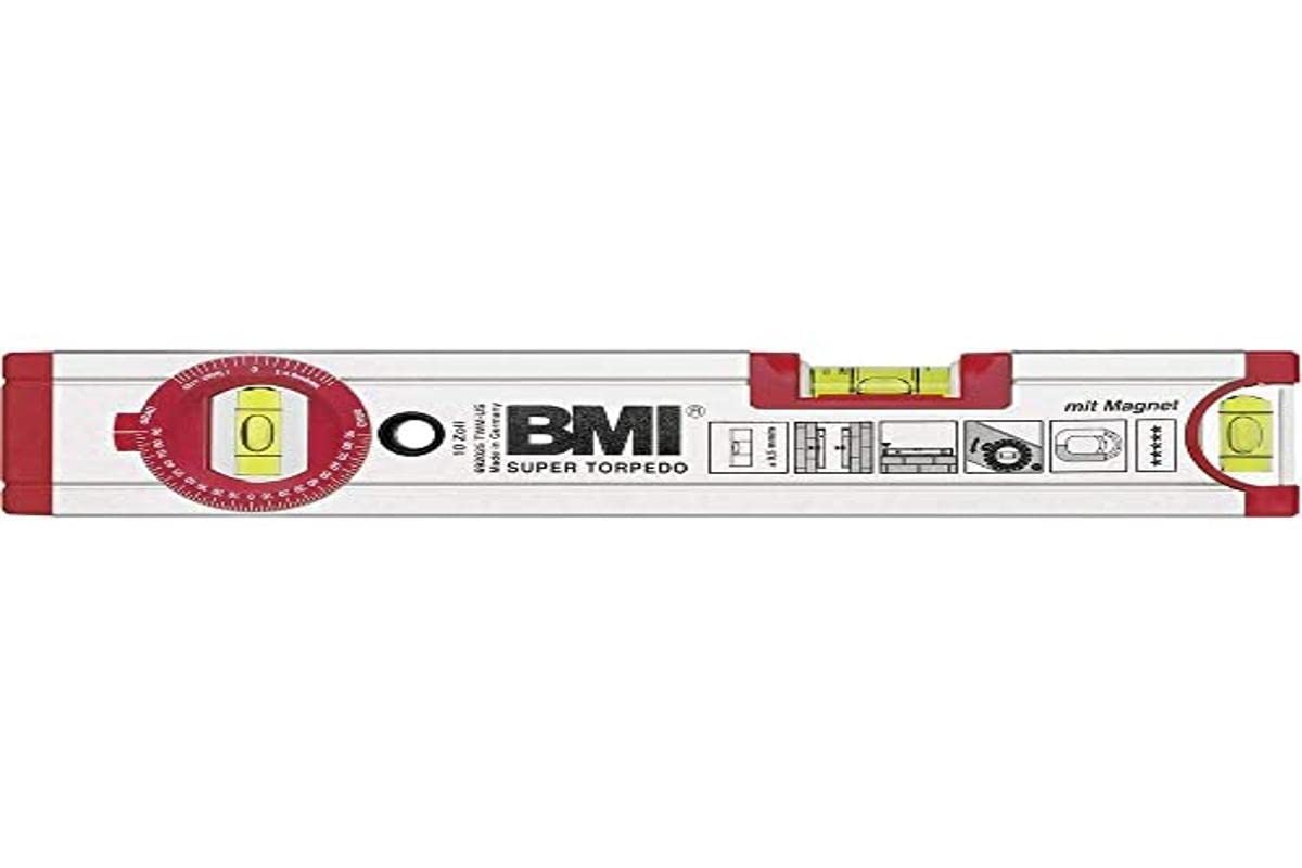 BMI 692025TWM "Ultrasonic" Alu-Spirit Level with Magnet, Silver/Red, 25 cm