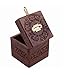 IndiaBigShop Beautiful Indian Handmade Wooden Money Bank in Square Shape Carving Work with 4 Inch Money Slot