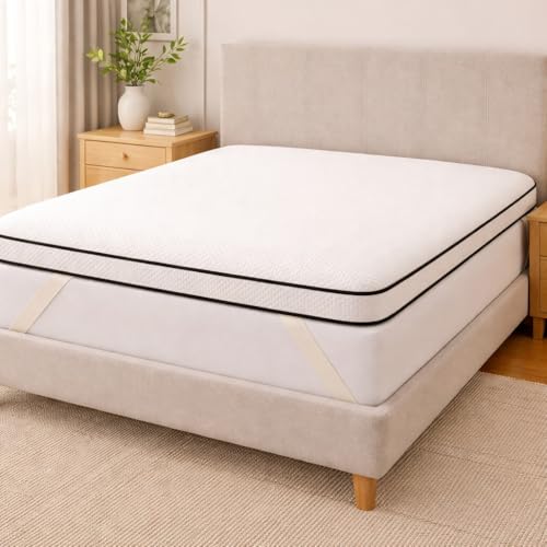 CasaVora Homes High Density Soft Foam Mattress Topper (10cm Thickness) | Premium Knitted Fabric | Plush Comfort & Support | Breathable, Durable, Luxury Bed Topper (Super King - 200 x 200 cm)