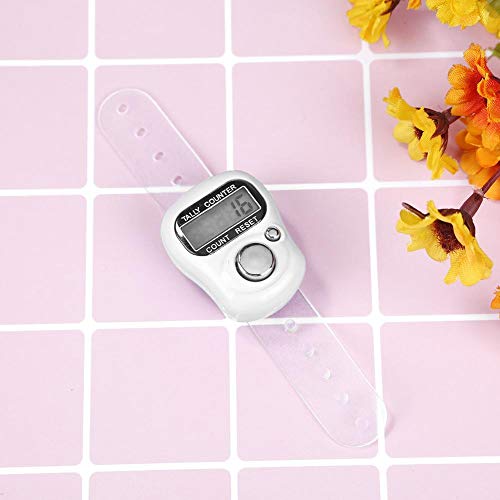Vanpower Stitch Marker Row Finger Ring Counter LCD Electronic Tally Counter (White) - Thumbnail 5