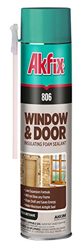 Click Here to See More Images Akfix 806 Window and Door Insulating Foam Sealant, 24 oz. Straw Can, Low Expansion (Pack of 12)