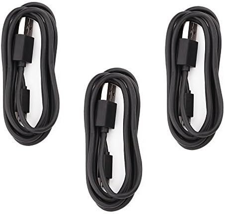 Three (3) Pack Black 5 Foot Micro USB Data Charging Fast Rapid Cables for Samsung Galaxy S7 S6 Note 5 4 Compatible with Motorola LG HTC