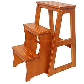 Amazon.com: Folding Wooden Step Stool 3 Tiers Portable 