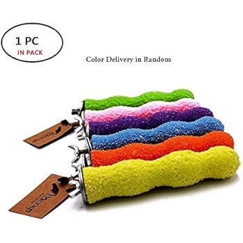 Borangs Bird Perch Parrot Stand Parakeet Natural Wood Rough Sand Perches Grinding Nail for Small and Medium Cockatoo Cockatiels Conure Bugie Cage Accessories 1pc (14cm/5.5inch)