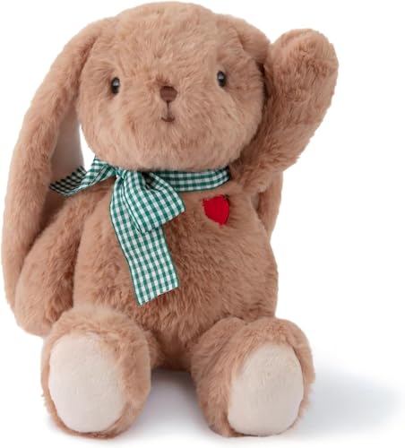 Easter Bunny Stuffed Animals, Rabbit Plush Toys for Girls Boys, Cute Soft Bunny Stuff for Kids Fluffy Hugging Sleeping Gifts, Brown - 25cm
