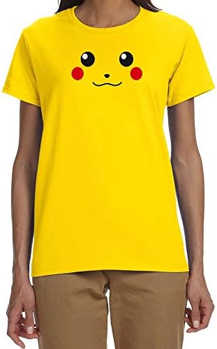 Pikachu Face Womens Small Yellow T-Shirts