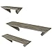 MyGift Wall-Mounted Rustic-Modern Gray Wood Floating Ledge Shelves, Set of 3