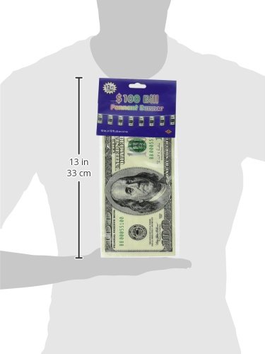 $100 Bill Pennant Banner Party Accessory (1 count) (1/Pkg) - //coolthings.us