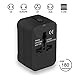 Travel Adapter, Xcords Universal All in One Worldwide Travel Adapter Wall Charger AC Power 2.4A Plug Adapter Dual USB Ports for USA EU UK AUS 150 countries (Dark Black)