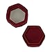 Koyal Wholesale Hexagon Velvet Wedding Ring Box, 1 Slot Velvet Ring Box Holder, Wedding Ring Boxes for Ceremony, Proposal, Engagement, Ring Bearer, Burgundy