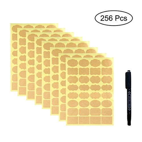 Buy Aolvo Tiny Chalkboard Stickers, 256Pcs Kraft Paper Jar Labels