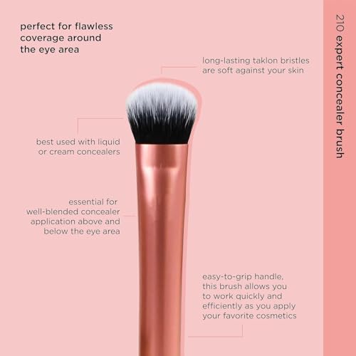Expert Brightening Concealer Makeup Brush – Face Brush for Eye Cream & Concealer, Smooth Coverage for Dark Circles, Blemishes & Imperfections, Soft Blending Orange Brush, 1 Count (فرشاة كونسيلر)