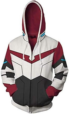 WLDSH Zipper Baseball Shirt God Of War King Kong Voltron Cosplay Anime Jacket 3D Digital Printing Cardigan Hoodie (color : Red, Size : M)