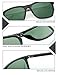 IALUKU Retro Driving Polarized Sunglasses for Men Square Metal Frame UV Protection (Black-Green, 60)