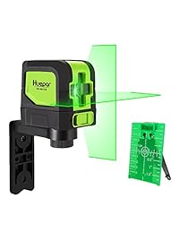 Huepar 9011G Cross Line Laser   Nivel láser horizontal y vertical de línea de autonivelación con 100 pies de visibilidad, láser brillante con base giratoria magnética