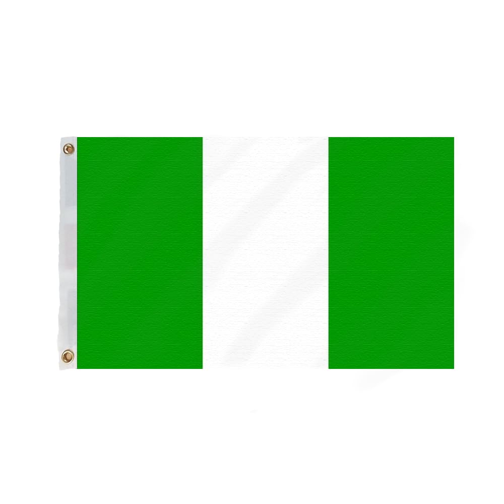 Flagmax Durable 5ft x 3ft Nigerian Flag with Eyelets - Premium Nigeria Flag for Indoor and Outdoor Use, Official Flag of Nigeria, Perfect for Homes, Offices, and Celebrations