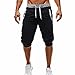 Lesimsam USGreatgorgeous Men's Casual Elastic Waist Harem Training Jogger Sport Short Baggy Pants (L, Black)
