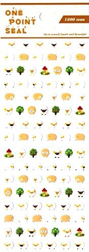 OfficeA Tiny / Mini Character Stickers for Diary (Sheep), x 2 sheets
