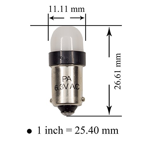PA 10PCS #44#47#1893#756#1847 T11 ba9s 2 SMD 2835 LED 6.3V DC Wedge Pinball Gaming Machine Light Bulb Warm White 2700K