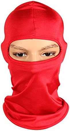 Seayan Windproof Lycra Printing Outdoor Sports Mask Full Face Hood Mask for Skiing Motorcycling Cycling (red)