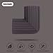 PORUARY Soft Baby Proofing Corner Guards Stripe Protectors 8 Pack with Pre-Taped 3M Tape Clear Corner Protectors Safe Corner Cushion(L-Shaped) (Brown)