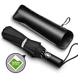 Wsky Auto Windproof Umbrella - Best 10-Rib Travel Folding Umbrella Compact for Men Women - Perfect for Travel, Rain, Storms, Hail or Harsh Outdoors