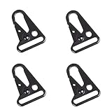 1" 1.25" 1.5" Enlarged Mouth Clips Hooks for Paracord Sling Outdoors Bag Backpack (1.25" Black (4-Pack))